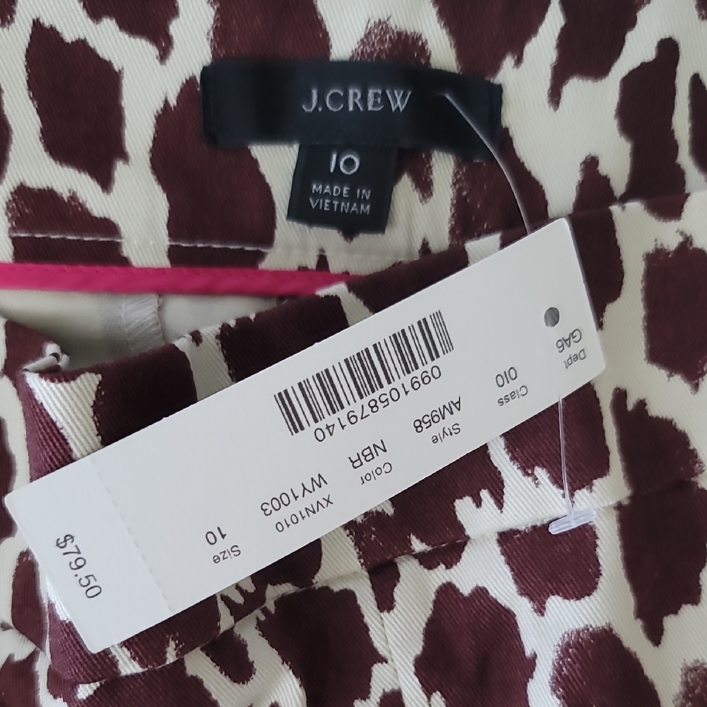 J.Crew Brown and Cream Patterned Skirt